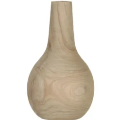 Mica Decorations Vaas - hout - bolvormig - 16 x 28 cm