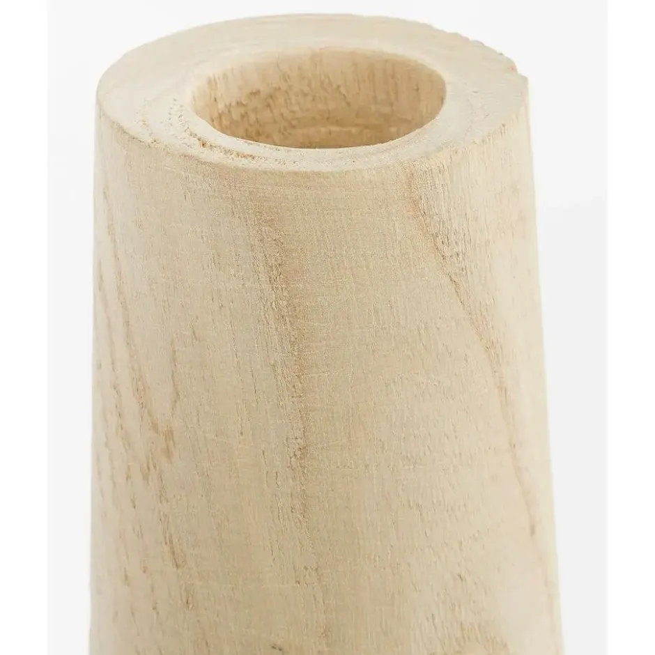 Mica Decorations Vaas - hout - bolvormig - 16 x 28 cm