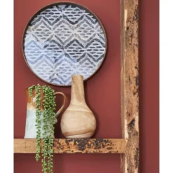 Mica Decorations Vaas - hout - bolvormig - 16 x 28 cm