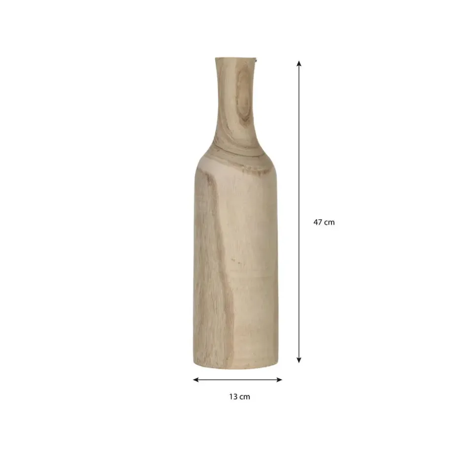 Mica Decorations Vaas - hout - bruin - 14 x 47 cm