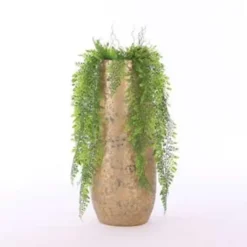 Mica Decorations Vaas - keramiek - flakes - goud - D21 x H55 cm
