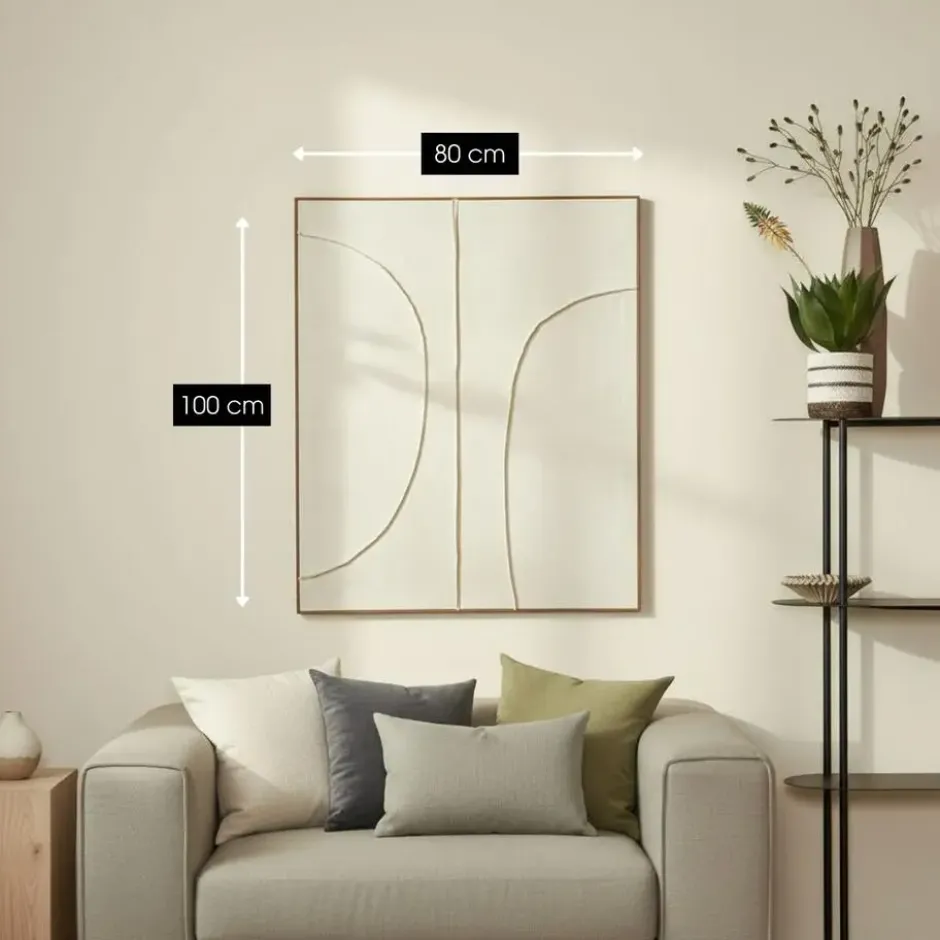 Mica Wanddecoratie Beige 100x80 cm