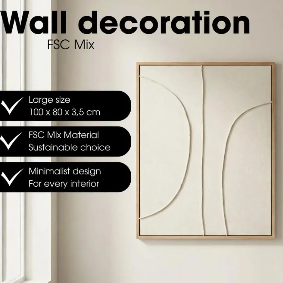 Mica Wanddecoratie Beige 100x80 cm