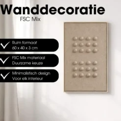 Mica Wanddecoratie Donkerbruin 60x40 cm