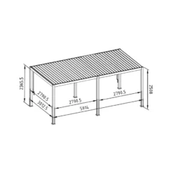 Mirador Deluxe overkapping elektrisch met LED 300 x 600 antraciet