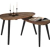 MISOU Bijzettafel Set van 2 GAIA- Bruin
