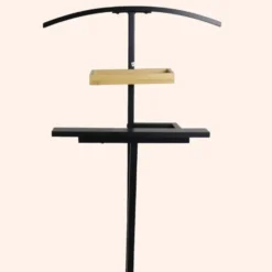MISOU Dressboy Kledingstandaard Kledinghouder Zwart 114 cm Bamboe en metaal