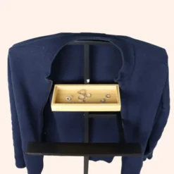 MISOU Dressboy Kledingstandaard Kledinghouder Zwart 114 cm Bamboe en metaal