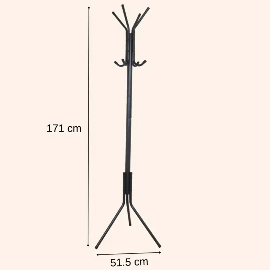 MISOU Kapstok Staand Zwart Metaal 171 cm Industrieel
