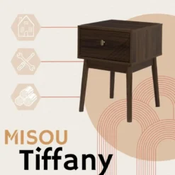 MISOU Nachtkastje Tiffany - Bruin