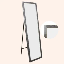 MISOU Passpiegel Zwart Marmerlook Staande Spiegel 44x126cm Kinderkamer