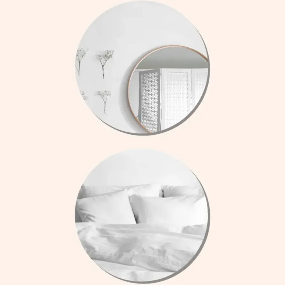 MISOU Plakspiegel Zelfklevende Spiegel Rond Set van 2 40x40cm