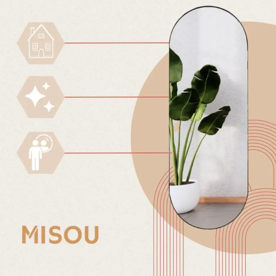 MISOU Spiegel Arien - Zwart