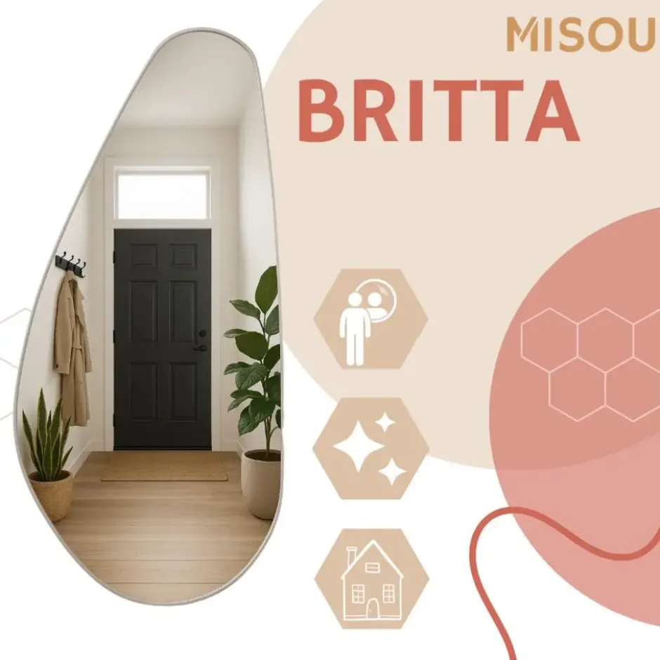 MISOU Spiegel Organische Vorm Britta - Zilver
