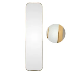 MISOU Spiegel Passpiegel Goud Ovaal Hangend 115cm Glas Spiegels