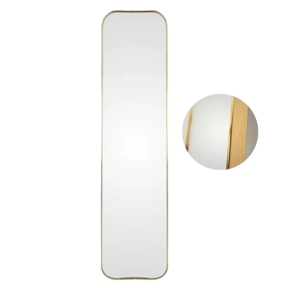 MISOU Spiegel Passpiegel Goud Ovaal Hangend 115cm Glas Spiegels