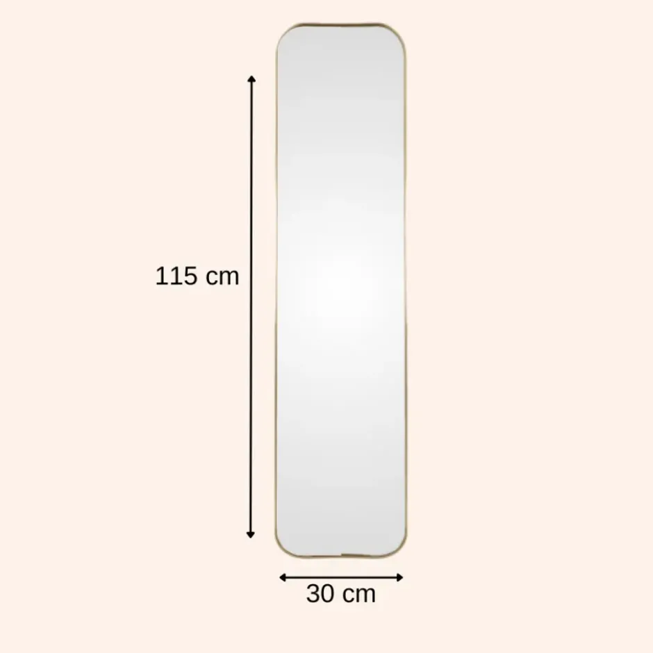 MISOU Spiegel Passpiegel Goud Ovaal Hangend 115cm Glas Spiegels