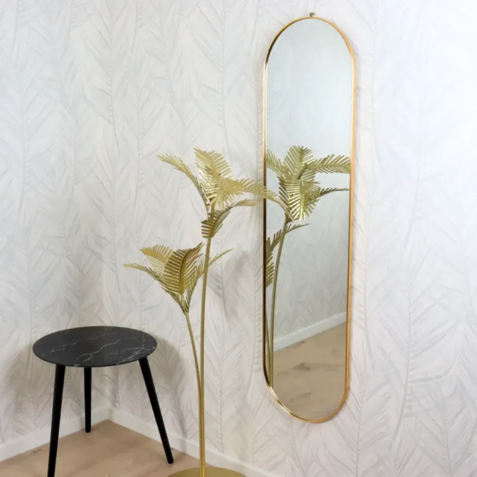 MISOU Spiegel Passpiegel Goud Ovaal Hangend 115cm Glas Spiegels