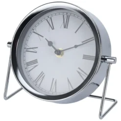 MISOUTafelklok Zilver Metaal 16 cm Klokken Binnen Decoratieve Accessoires