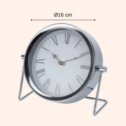 MISOUTafelklok Zilver Metaal 16 cm Klokken Binnen Decoratieve Accessoires