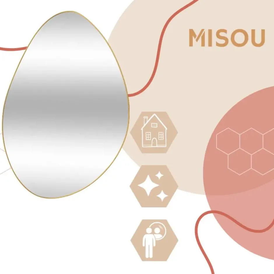 MISOU Wandspiegel Halo Ovaal - Goud