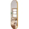 MISOU Wandspiegel Passpiegel Ovaal Goud Spiegel 100x30cm