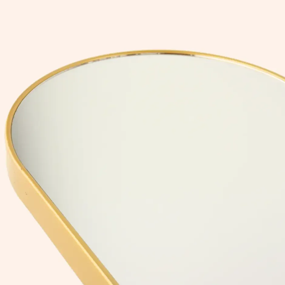 MISOU Wandspiegel Passpiegel Ovaal Goud Spiegel 100x30cm