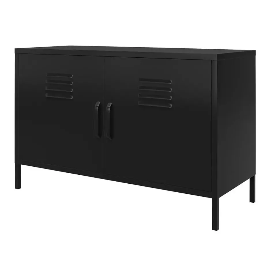 Mission District - Dressoir met 2 deuren en zwart metaal