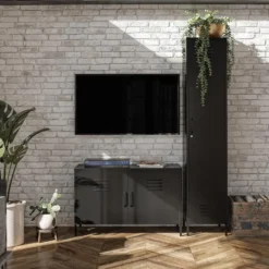 Mission District - Dressoir met 2 deuren en zwart metaal