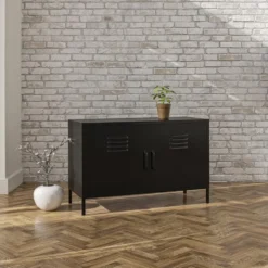 Mission District - Dressoir met 2 deuren en zwart metaal