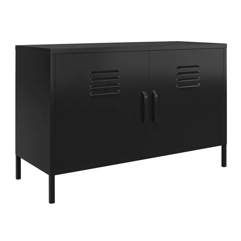 Mission District - Dressoir met 2 deuren en zwart metaal
