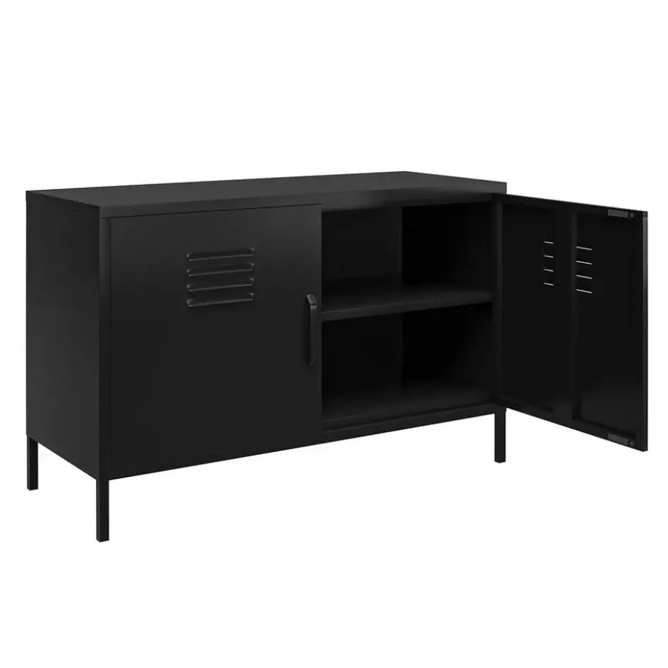 Mission District - Dressoir met 2 deuren en zwart metaal