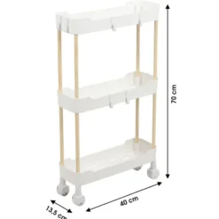 Modern Spirit Keuken/badkamer trolley - 3 laags - 40 x 70 cm