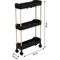 Modern Spirit Keuken/badkamer trolley - 3 laags - 40 x 70 cm