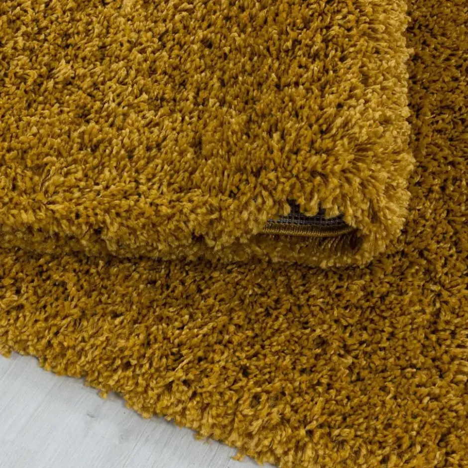 Monaco Soft Shaggy Hoogpolig Vloerkleed Goud Geel - 300x400 CM