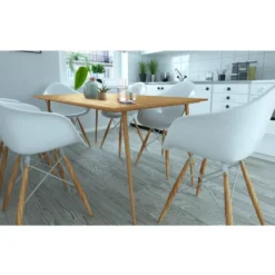 Monza - Eettafel 160x90 cm voor 8 in eiken MDF