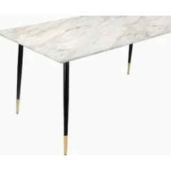 Monza - Eettafel 120x80 cm 6 zitplaatsen wit marmer look