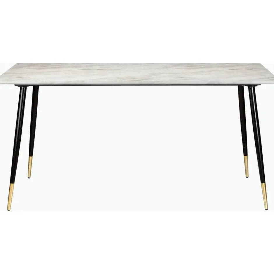 Monza - Eettafel 120x80 cm 6 zitplaatsen wit marmer look