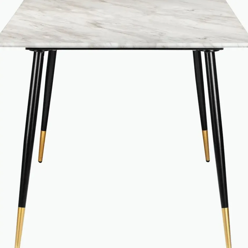Monza - Eettafel 120x80 cm 6 zitplaatsen wit marmer look