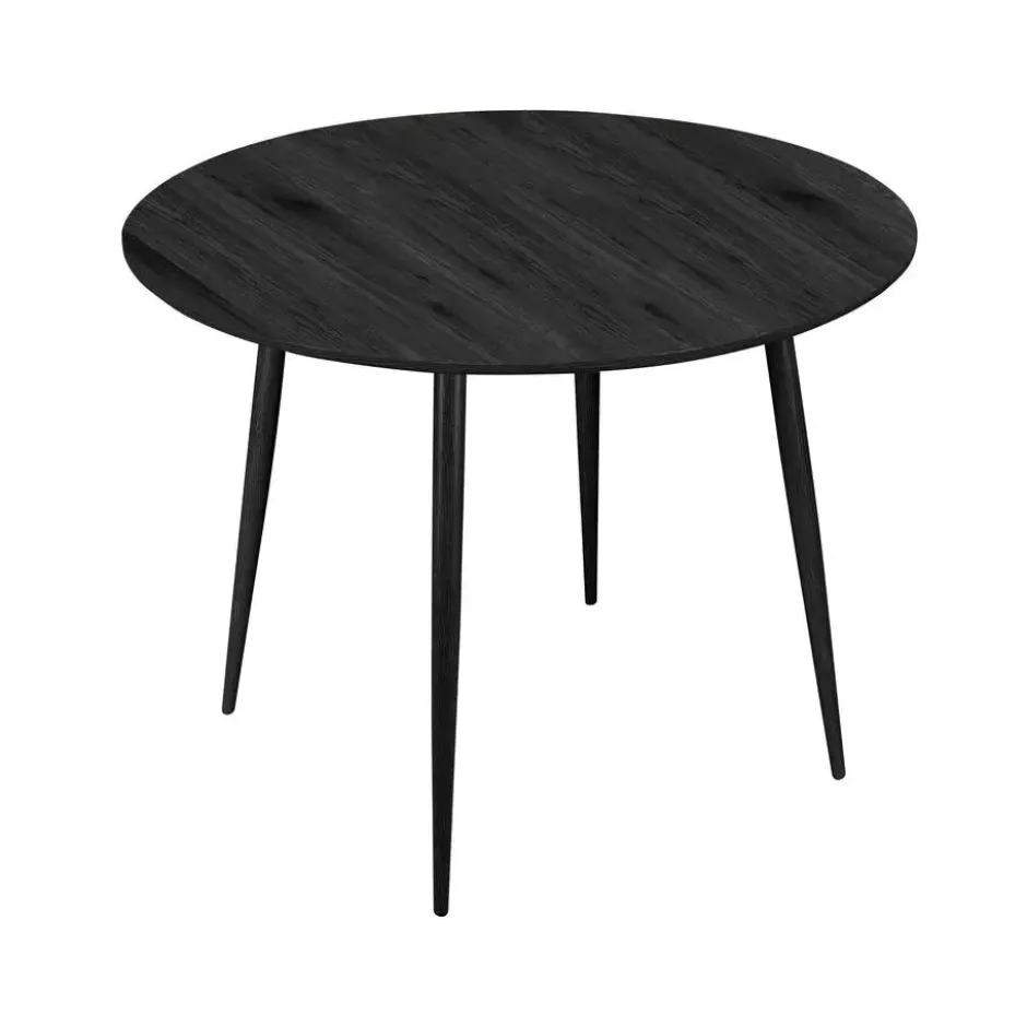 Monza - Ronde eettafel Ø100 cm voor 4 personen in zwart MDF