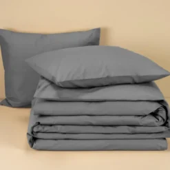 Moodit Dekbedovertrek Basil Grey - Tweepersoons - 200 x 220 cm - Katoen