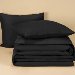 Moodit Dekbedovertrek Basil Black - Lits Jumeaux - 240 x 220 cm - Katoen