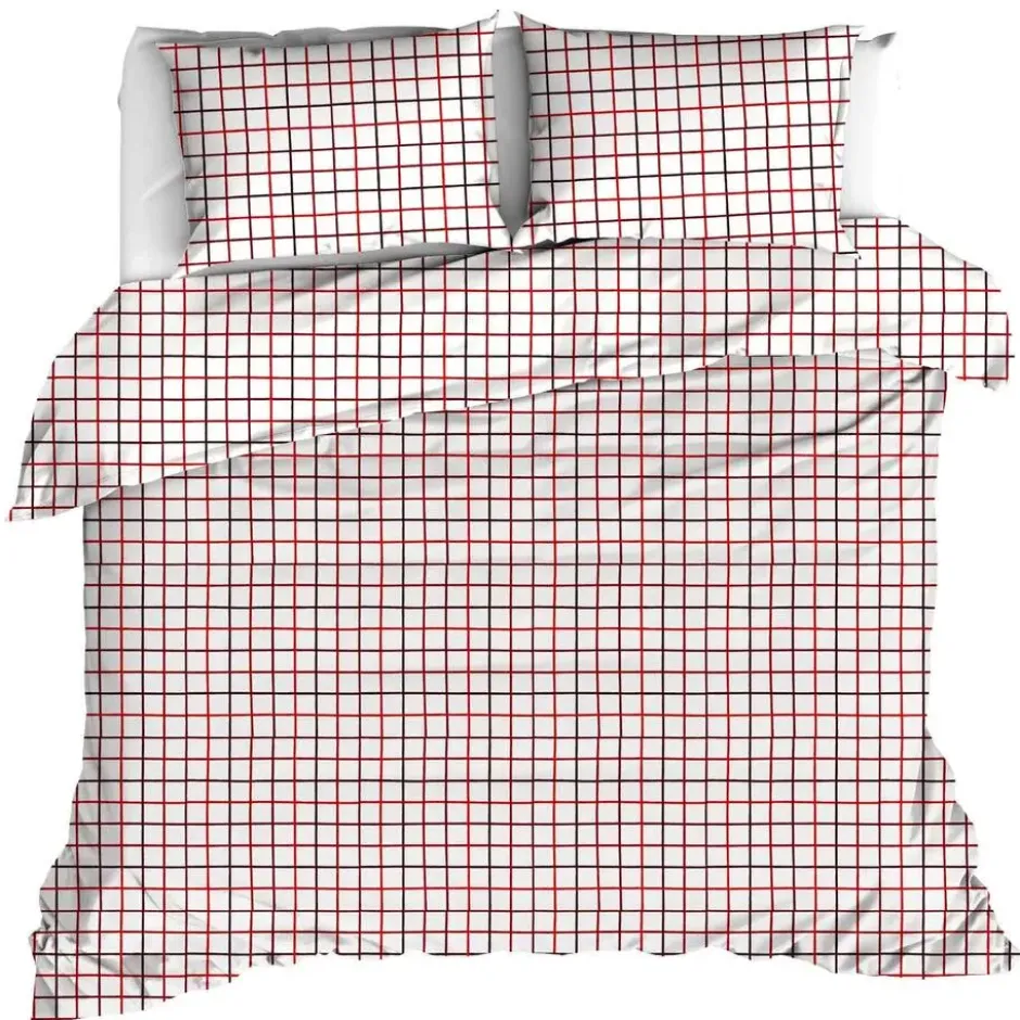 Moodit Dekbedovertrek Odil Rhombus Ruby Red - 200 x 200/220 + 2x 60 x 70 cm