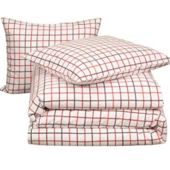 Moodit Dekbedovertrek Odil Rhombus Ruby Red - 200 x 200/220 + 2x 60 x 70 cm