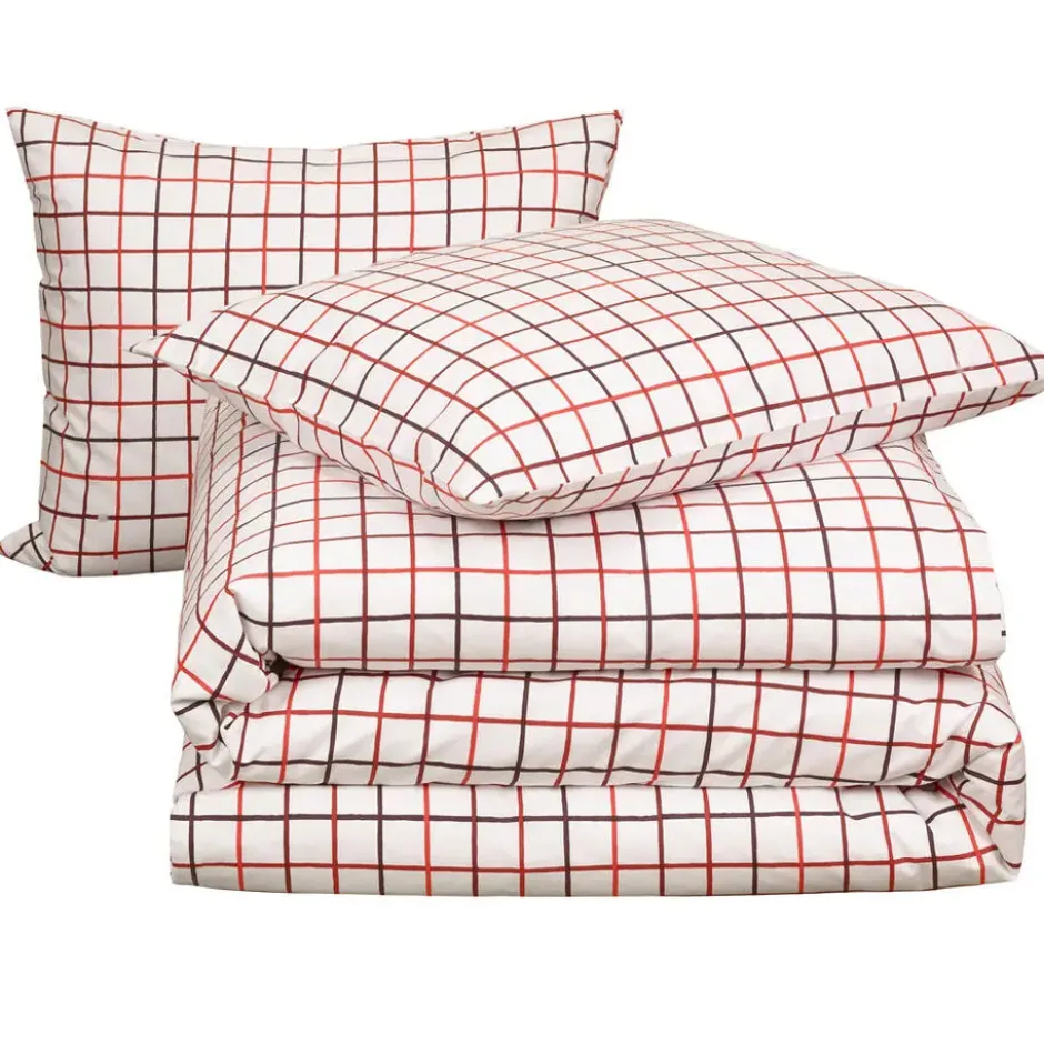 Moodit Dekbedovertrek Odil Rhombus Ruby Red - 200 x 200/220 + 2x 60 x 70 cm