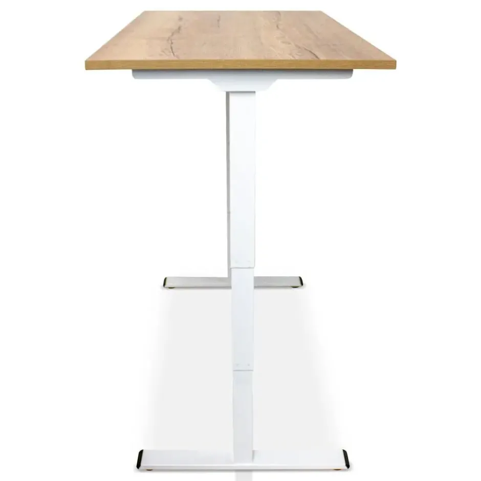 MRC COMFORT elektrisch ARBO zit-sta bureau - 180x80cm - wit - robuust eiken