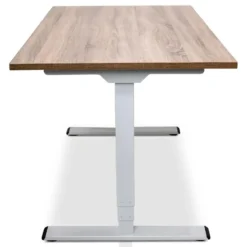 MRC COMFORT elektrisch ARBO zit-sta bureau - 140x80cm - wit - midden eiken