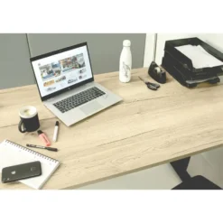 MRC EASY elektrisch ARBO zit-sta bureau - 140x80 cm - robuust eiken