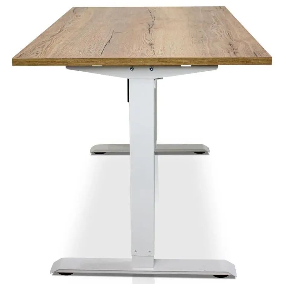 MRC EASY elektrisch ARBO zit-sta bureau - 140x80cm - wit - robuust eiken