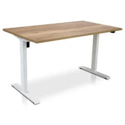 MRC EASY elektrisch ARBO zit-sta bureau - 140x80cm - wit - robuust eiken